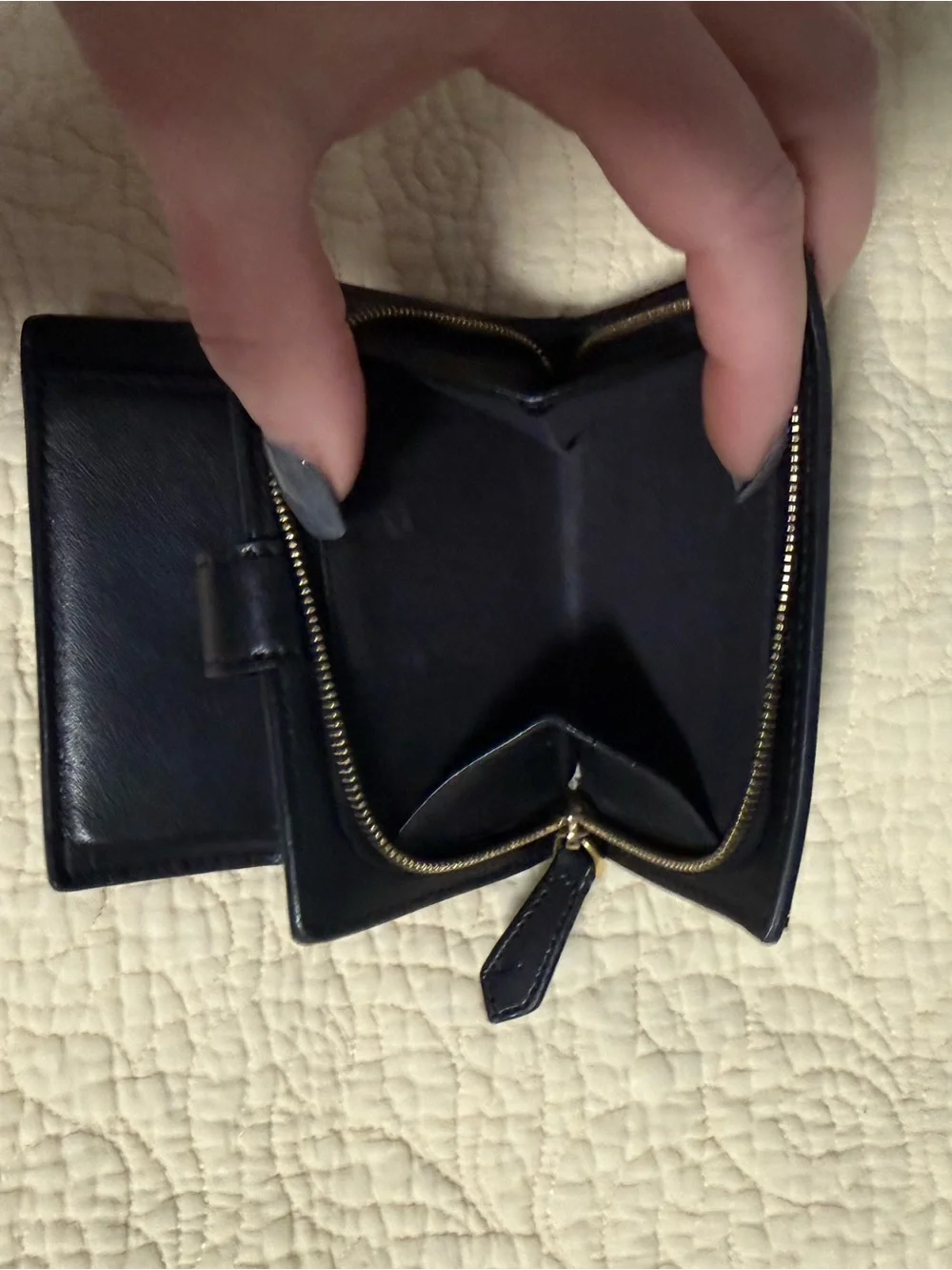 Fendi “Roma” Black Leather Wallet with Gold & Pink Accents!